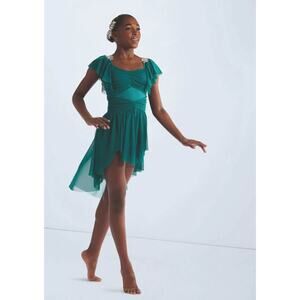Weissman Cold Jade Children’s Large 12-14 Flutter Sleeve Flowy Dance Costume